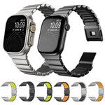 Pulseira de Relógio com Fivela Norman Magnética Integrada de Uma Conta em Aço Inoxidável, Para Apple Watch 46mm / 49mm / 45mm / 44mm