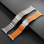 Pulseira de Relógio com Fivela Norman Magnética Integrada de Uma Conta em Aço Inoxidável, Para Apple Watch 46mm / 49mm / 45mm / 44mm