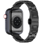 Pulseira de Relógio com Fivela Borboleta de Três Contas e Cintura Fina em Liga de Titânio, Para Apple Watch 46mm / 49mm / 45mm / 44mm, Para Apple Watch 42mm / 41mm / 40mm / 38mm
