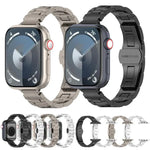 Pulseira de Relógio com Fivela Borboleta de Três Contas e Cintura Fina em Liga de Titânio, Para Apple Watch 46mm / 49mm / 45mm / 44mm, Para Apple Watch 42mm / 41mm / 40mm / 38mm