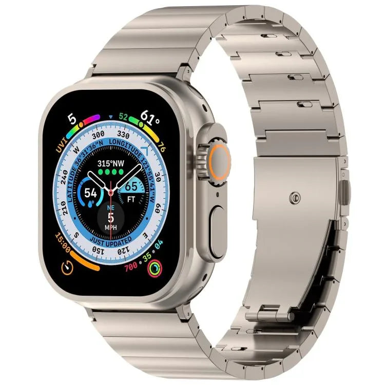 Pulseira de Relógio com Fivela Plana de Libertação Rápida de Uma Conta em Liga de Titânio, Para Apple Watch 46mm / 49mm / 45mm / 44mm, Para Apple Watch 42mm / 41mm / 40mm / 38mm