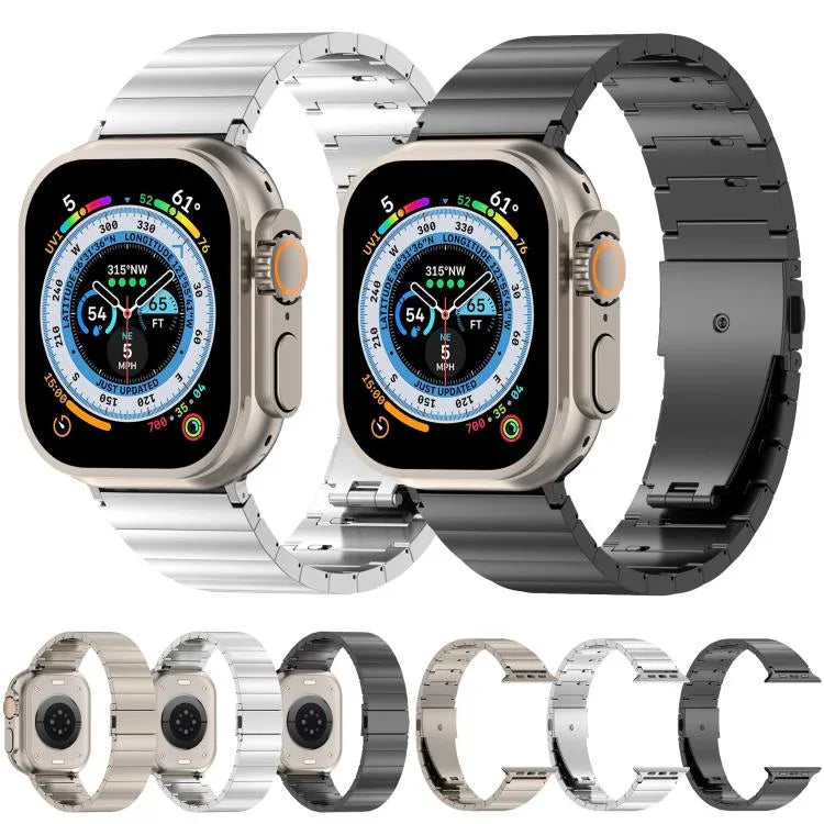 Pulseira de Relógio com Fivela Plana de Libertação Rápida de Uma Conta em Liga de Titânio, Para Apple Watch 46mm / 49mm / 45mm / 44mm, Para Apple Watch 42mm / 41mm / 40mm / 38mm