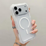 Capa de telemóvel híbrida em TPU mate transparente e PC 3 em 1 com MagSafe, para iPhone 17 Pro Max, para iPhone 17 Pro, para iPhone 17, para iPhone Air, para iPhone 16 Pro Max, para iPhone 16 Pro, para iPhone 16 Plus, para iPhone 16