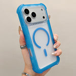 Capa de telemóvel híbrida em TPU mate transparente e PC 3 em 1 com MagSafe, para iPhone 17 Pro Max, para iPhone 17 Pro, para iPhone 17, para iPhone Air, para iPhone 16 Pro Max, para iPhone 16 Pro, para iPhone 16 Plus, para iPhone 16