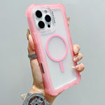 Capa de telemóvel híbrida em TPU mate transparente e PC 3 em 1 com MagSafe, para iPhone 17 Pro Max, para iPhone 17 Pro, para iPhone 17, para iPhone Air, para iPhone 16 Pro Max, para iPhone 16 Pro, para iPhone 16 Plus, para iPhone 16