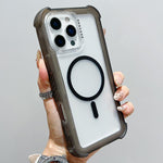 Capa de telemóvel híbrida em TPU mate transparente e PC 3 em 1 com MagSafe, para iPhone 17 Pro Max, para iPhone 17 Pro, para iPhone 17, para iPhone Air, para iPhone 16 Pro Max, para iPhone 16 Pro, para iPhone 16 Plus, para iPhone 16