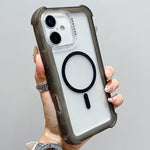 Capa de telemóvel híbrida em TPU mate transparente e PC 3 em 1 com MagSafe, para iPhone 17 Pro Max, para iPhone 17 Pro, para iPhone 17, para iPhone Air, para iPhone 16 Pro Max, para iPhone 16 Pro, para iPhone 16 Plus, para iPhone 16