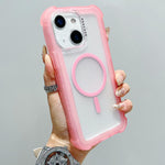 Capa de telemóvel híbrida em TPU mate transparente e PC 3 em 1 com MagSafe, para iPhone 15 Pro Max, para iPhone 15 Pro, para iPhone 15 Plus, para iPhone 15, para iPhone 14 Plus, para iPhone 14, para iPhone 14 Pro, para iPhone 14 Pro Max