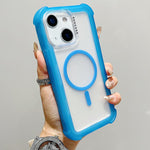 Capa de telemóvel híbrida em TPU mate transparente e PC 3 em 1 com MagSafe, para iPhone 15 Pro Max, para iPhone 15 Pro, para iPhone 15 Plus, para iPhone 15, para iPhone 14 Plus, para iPhone 14, para iPhone 14 Pro, para iPhone 14 Pro Max