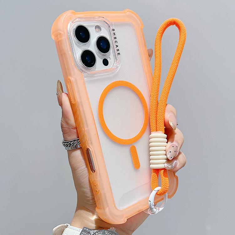 Capa de telemóvel híbrida em TPU mate transparente e PC 3 em 1 com MagSafe com alça de pulso, para iPhone 17 Pro Max, para iPhone 17 Pro, para iPhone 17, para iPhone Air, para iPhone 16 Pro Max, para iPhone 16 Pro, para iPhone 16 Plus, para iPhone 16