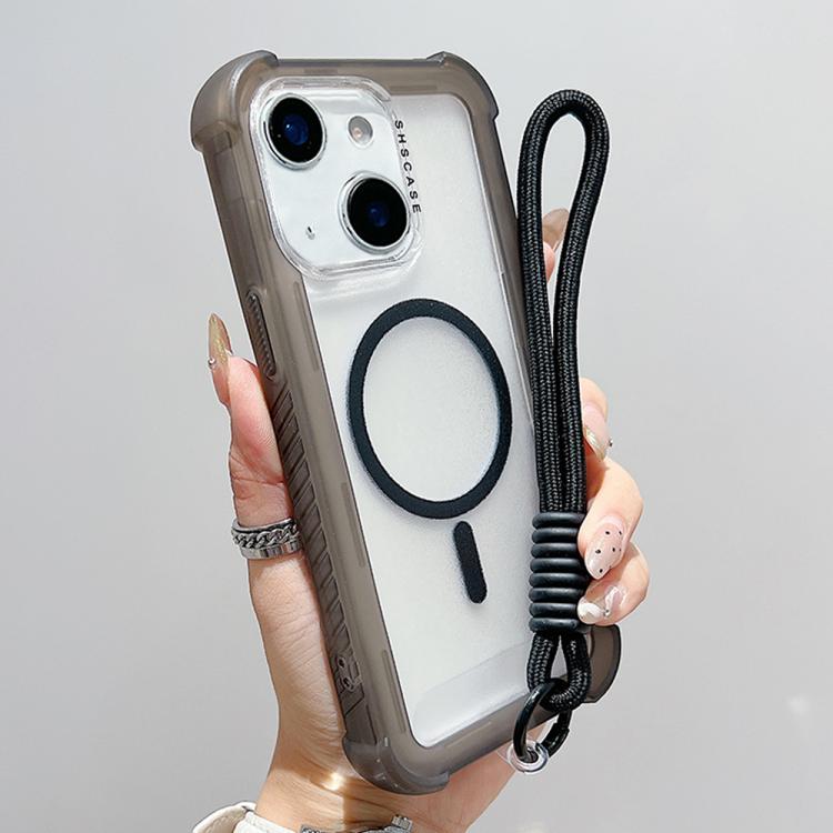 Capa de Telemóvel Híbrida TPU PC Transparente Mate 3 em 1 MagSafe com Alça de Pulso, Para iPhone 13 Pro Max, Para iPhone 13 Pro, Para iPhone 13, Para iPhone 12 Pro Max