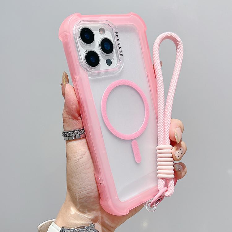 Capa de Telemóvel Híbrida TPU PC Transparente Mate 3 em 1 MagSafe com Alça de Pulso, Para iPhone 13 Pro Max, Para iPhone 13 Pro, Para iPhone 13, Para iPhone 12 Pro Max