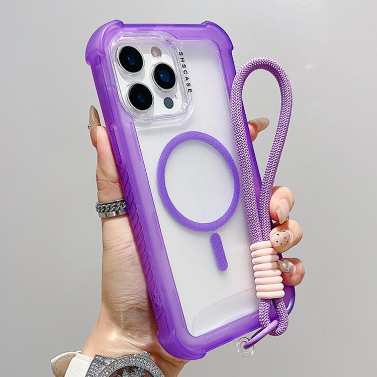 Capa de Telemóvel Híbrida TPU PC Transparente Mate 3 em 1 MagSafe com Alça de Pulso, Para iPhone 13 Pro Max, Para iPhone 13 Pro, Para iPhone 13, Para iPhone 12 Pro Max