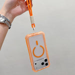Capa de Telemóvel Híbrida TPU PC Transparente Mate 3 em 1 MagSafe com Alça de Pulso, Para iPhone 15 Pro Max, Para iPhone 15 Pro, Para iPhone 15 Plus, Para iPhone 15, Para iPhone 14 Plus, Para iPhone 14, Para iPhone 14 Pro, Para iPhone 14 Pro Max