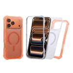 Capa de telemóvel híbrida em TPU mate transparente e PC 3 em 1 com MagSafe com alça de pulso, para iPhone 17 Pro Max, para iPhone 17 Pro, para iPhone 17, para iPhone Air, para iPhone 16 Pro Max, para iPhone 16 Pro, para iPhone 16 Plus, para iPhone 16