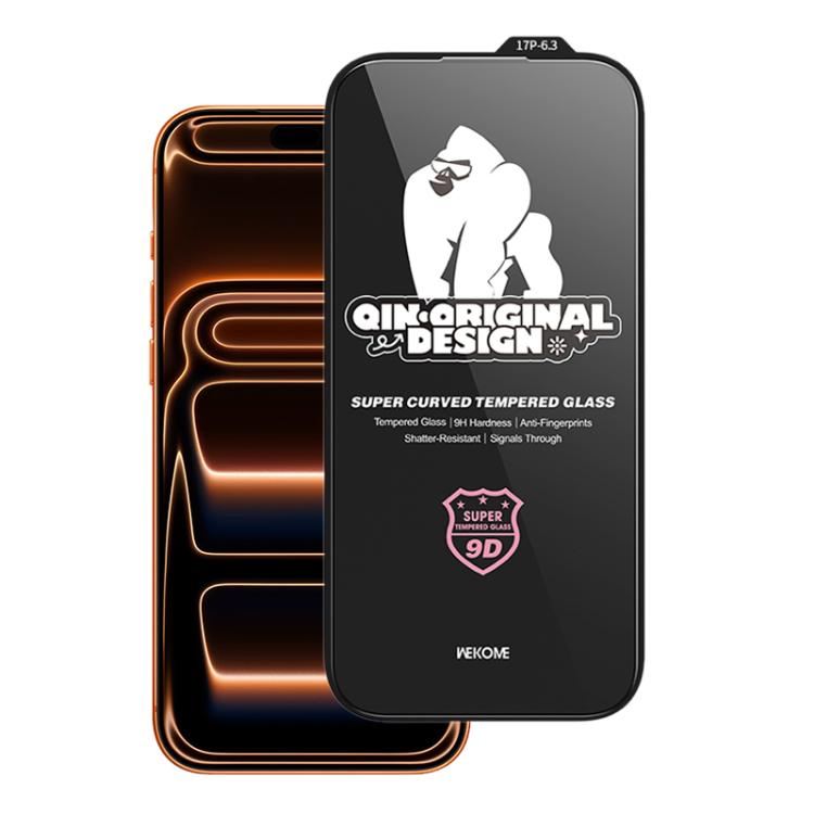 WK WTP-120 Série Qin Filme de Vidro Temperado HD Curvo 9D de Grande Arco, Para iPhone 17 Pro Max, Para iPhone 17 Pro, Para iPhone 17 / 16 Pro, Para iPhone Air
