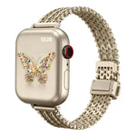 Correia de Relógio em Malha Metálica de Aço com Fecho Magnético Fino, Para Apple Watch 46mm / 49mm / 45mm / 44mm, Para Apple Watch 42mm / 41mm / 40mm / 38mm