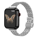 Correia de Relógio em Malha Metálica de Aço com Fecho Magnético Fino, Para Apple Watch 46mm / 49mm / 45mm / 44mm, Para Apple Watch 42mm / 41mm / 40mm / 38mm
