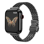Correia de Relógio em Malha Metálica de Aço com Fecho Magnético Fino, Para Apple Watch 46mm / 49mm / 45mm / 44mm, Para Apple Watch 42mm / 41mm / 40mm / 38mm