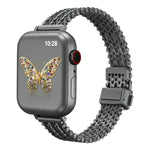 Correia de Relógio em Malha Metálica de Aço com Fecho Magnético Fino, Para Apple Watch 46mm / 49mm / 45mm / 44mm, Para Apple Watch 42mm / 41mm / 40mm / 38mm