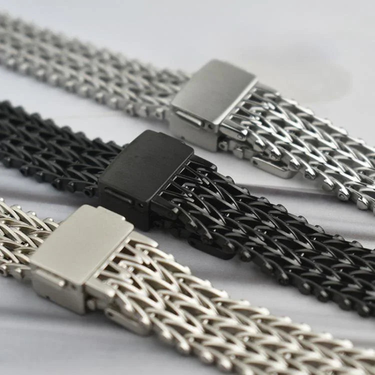 Correia de Relógio em Malha Metálica de Aço com Fecho Magnético Fino, Para Apple Watch 46mm / 49mm / 45mm / 44mm, Para Apple Watch 42mm / 41mm / 40mm / 38mm