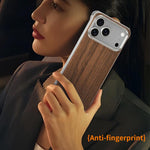 Capa de telemóvel MagSafe J TRIBE em metal sem moldura com textura de madeira, para iPhone 17 Pro Max, para iPhone 17 Pro, para iPhone 17, para iPhone Air, para iPhone 16 Pro Max, para iPhone 16 Pro, para iPhone 15 Pro Max, para iPhone 15 Pro