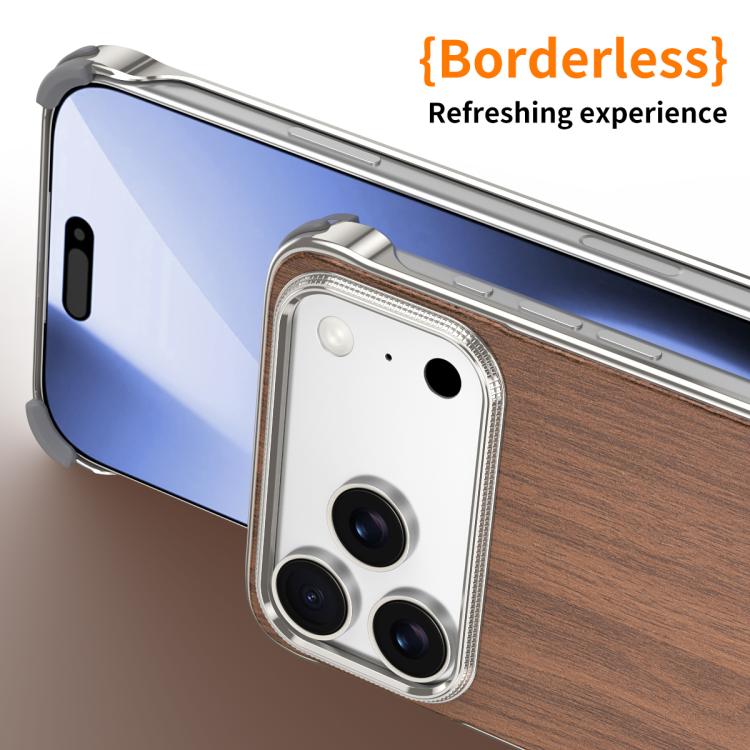 Capa de telemóvel MagSafe J TRIBE em metal sem moldura com textura de madeira, para iPhone 17 Pro Max, para iPhone 17 Pro, para iPhone 17, para iPhone Air, para iPhone 16 Pro Max, para iPhone 16 Pro, para iPhone 15 Pro Max, para iPhone 15 Pro