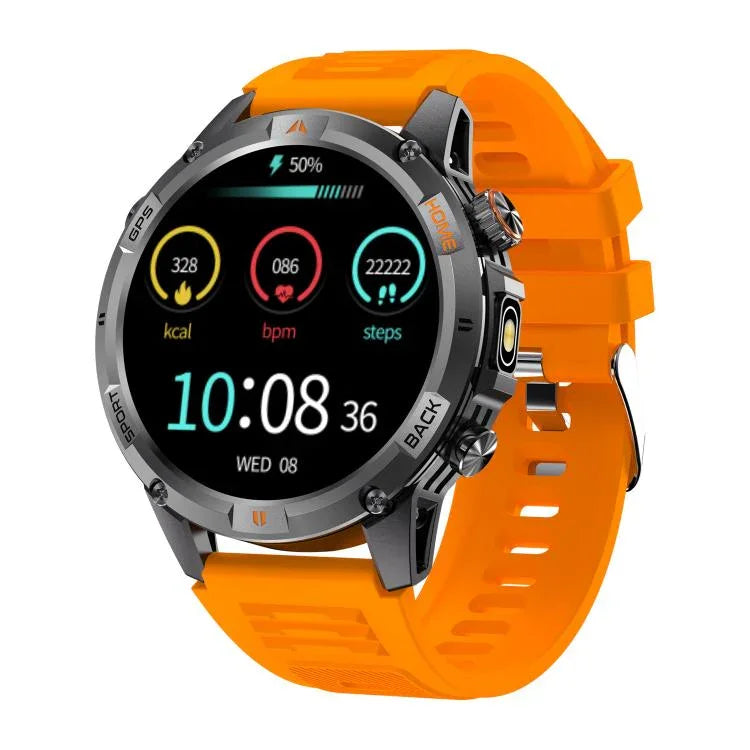 YK15 Relógio inteligente desportivo GPS com chamada Bluetooth e ecrã redondo de 1,46 polegadas