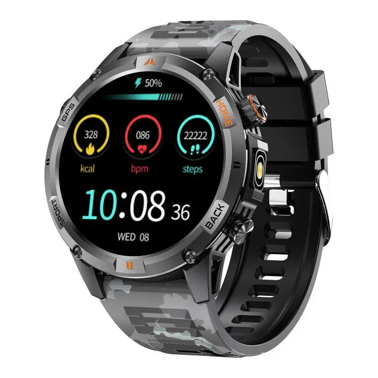 YK15 Relógio inteligente desportivo GPS com chamada Bluetooth e ecrã redondo de 1,46 polegadas