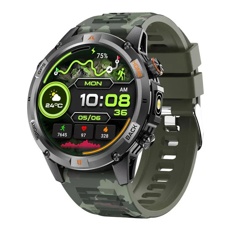 YK15 Relógio inteligente desportivo GPS com chamada Bluetooth e ecrã redondo de 1,46 polegadas