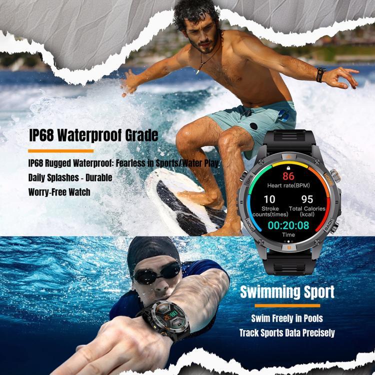 YK15 Relógio inteligente desportivo GPS com chamada Bluetooth e ecrã redondo de 1,46 polegadas