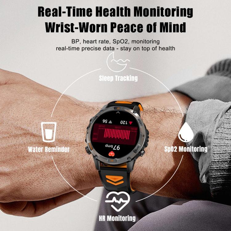 YK15 Relógio inteligente desportivo GPS com chamada Bluetooth e ecrã redondo de 1,46 polegadas