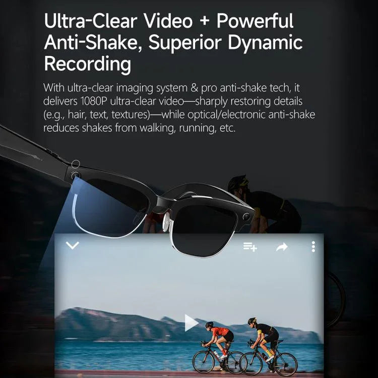 W630 Óculos inteligentes com reconhecimento fotográfico AI WiFi4 800W e chamada Bluetooth