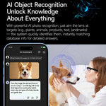 W630 Óculos inteligentes com reconhecimento fotográfico AI WiFi4 800W e chamada Bluetooth