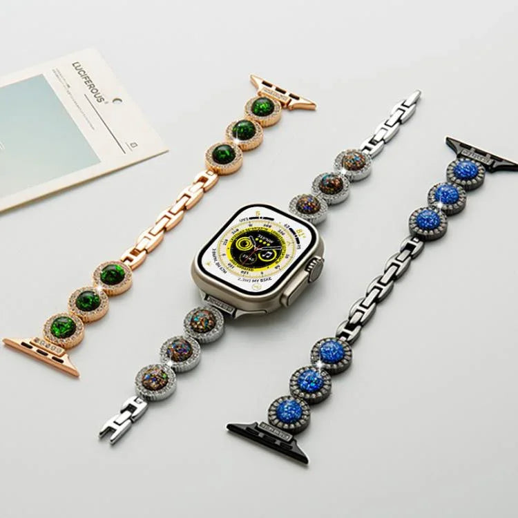 Correia de Relógio em Metal com Joias de Diamante Brilhante xDfind, Para Apple Watch 42 / 44 / 45 / 46 / 49mm, Para Apple Watch 38 / 40 / 41 / S11 42mm