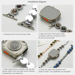 Correia de Relógio em Metal com Joias de Diamante Brilhante xDfind, Para Apple Watch 42 / 44 / 45 / 46 / 49mm, Para Apple Watch 38 / 40 / 41 / S11 42mm