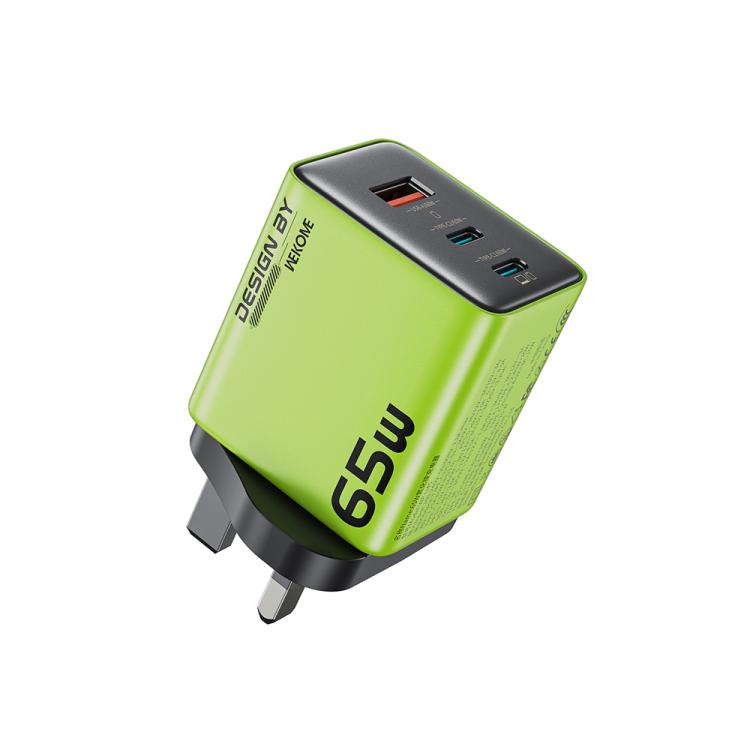 Carregador GaN WK WP-U45 Keylour 65W Type-Cx2, USB, Ficha EU, Ficha UK