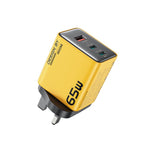 Carregador GaN WK WP-U45 Keylour 65W Type-Cx2, USB, Ficha EU, Ficha UK