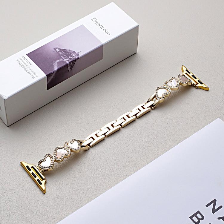 Correia de Relógio em Metal com Forma de Coração xDfind, Para Apple Watch 42 / 44 / 45 / 46 / 49mm, Para Apple Watch 38 / 40 / 41 / S11 42mm