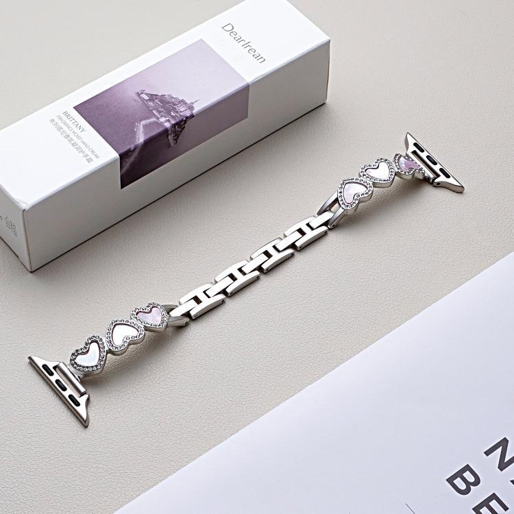 Correia de Relógio em Metal com Forma de Coração xDfind, Para Apple Watch 42 / 44 / 45 / 46 / 49mm, Para Apple Watch 38 / 40 / 41 / S11 42mm