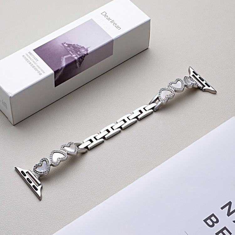 Correia de Relógio em Metal com Forma de Coração xDfind, Para Apple Watch 42 / 44 / 45 / 46 / 49mm, Para Apple Watch 38 / 40 / 41 / S11 42mm