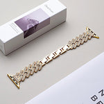 Correia de Relógio em Metal com Padrão H em Sarja Perfurada xDfind, Para Apple Watch 42 / 44 / 45 / 46 / 49mm, Para Apple Watch 38 / 40 / 41 / S11 42mm