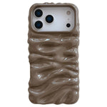Capa de telemóvel em TPU com textura creme e eletrochapado de cobertura total, para iPhone 17, para iPhone 16 Pro Max