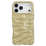 Capa de telemóvel em TPU com textura creme e eletrochapado de cobertura total, para iPhone 17, para iPhone 16 Pro Max