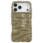 Capa de telemóvel em TPU com textura creme e eletrochapado de cobertura total, para iPhone 17, para iPhone 16 Pro Max