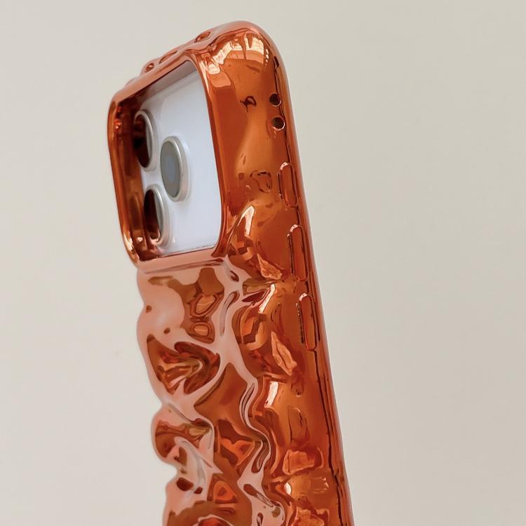Capa de telemóvel em TPU com textura creme e eletrochapado de cobertura total, para iPhone 17, para iPhone 16 Pro Max