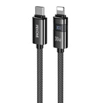 WK WDC-104 Raython 2 Cabo de Dados para Carregamento Rápido 30W Tipo-C para 8 Pinos com Ecrã Digital, Comprimento: 1,2m, WDC-104