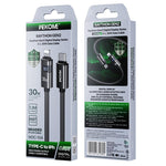 WK WDC-104 Raython 2 Cabo de Dados para Carregamento Rápido 30W Tipo-C para 8 Pinos com Ecrã Digital, Comprimento: 1,2m, WDC-104