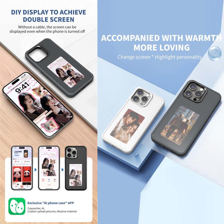 Capa de telemóvel DIY NFC com ecrã de tinta eletrónica a quatro cores, para iPhone 17 Pro Max, para iPhone 17 Pro