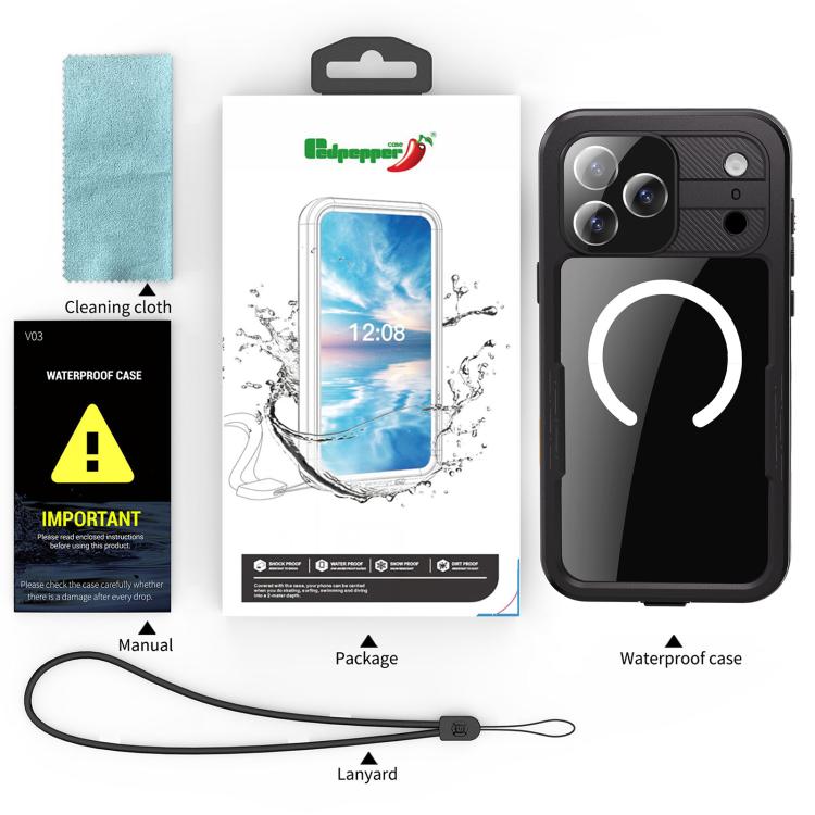 Capa de Telemóvel RedPepper IP68 à Prova de Água e Tripla Proteção MagSafe, Para iPhone 17 Pro Max, Para iPhone 17 Pro, Para iPhone Air